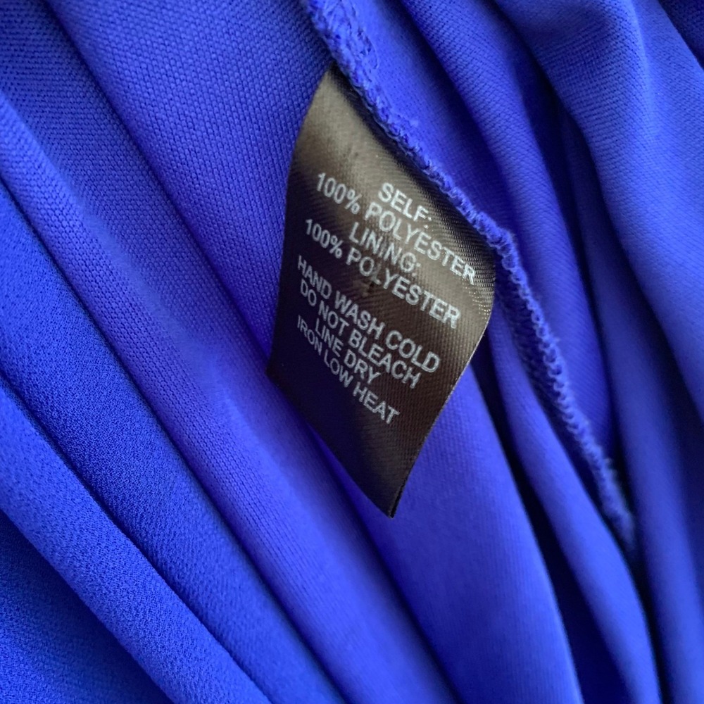 Lulus Maxi Dress XL Royal Blue Long Sleeve Chiffon Formal Wedding Guest Flowy - Picture 11 of 12